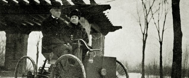 Henry Ford and wife in his first car