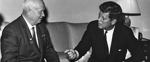 John Kennedy and Nikita Khrushchev